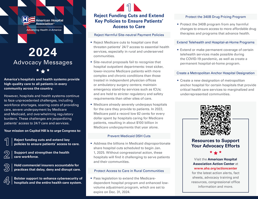 AHA Annual Membership Meeting 2024 Advocacy Messages Card front side.