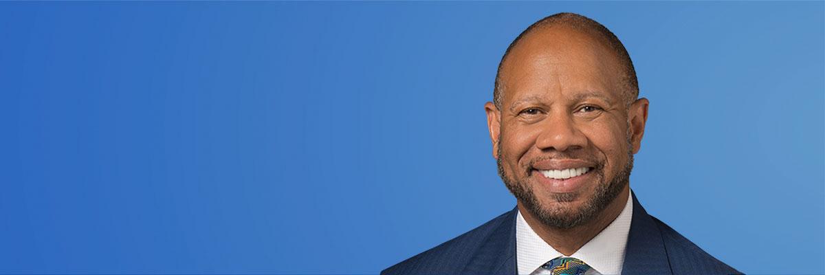 Wright L. Lassiter III, president and CEO of Henry Ford Health System and AHA Board Chair, headshot.