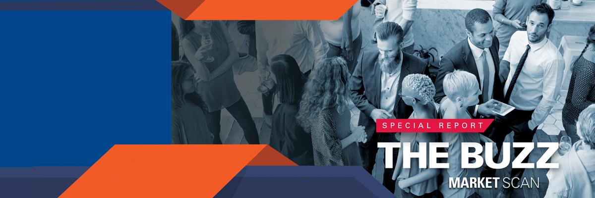 Special Report The Buzz Market Scan. A photograph of attendees of the AHA Leadership Summit taken from above.