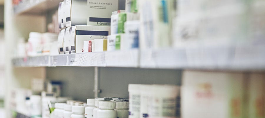 pharmacy shelves
