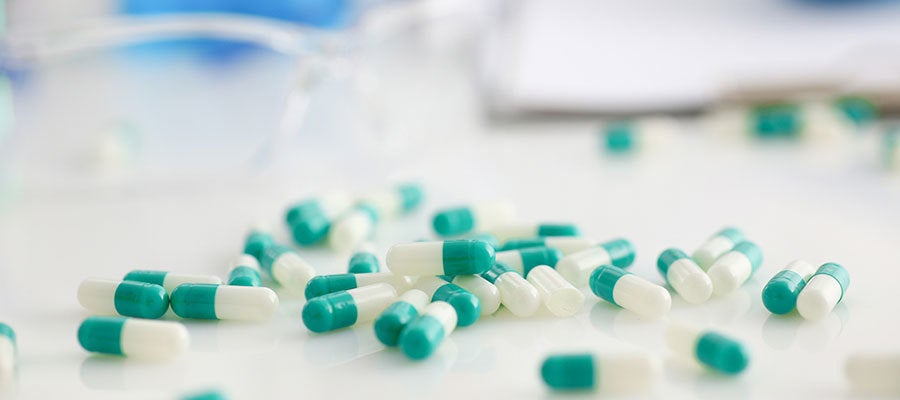 pills spilled on counter