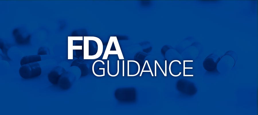 blue background with white text that says "FDA Guidance"