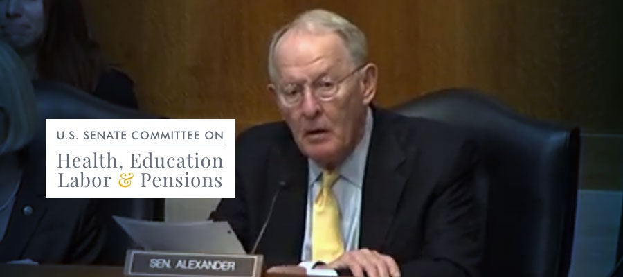 Image of HELP committee chairman Lamar Alexander