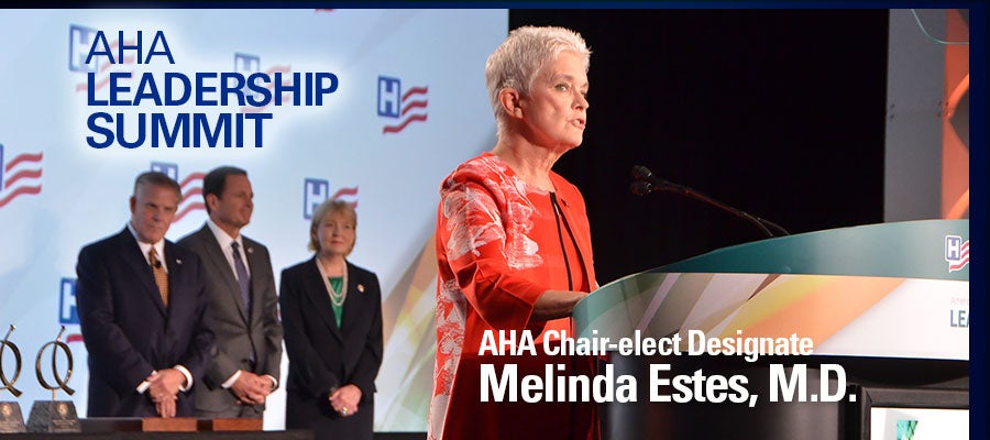 Melinda Estes at Leadership Summit podium