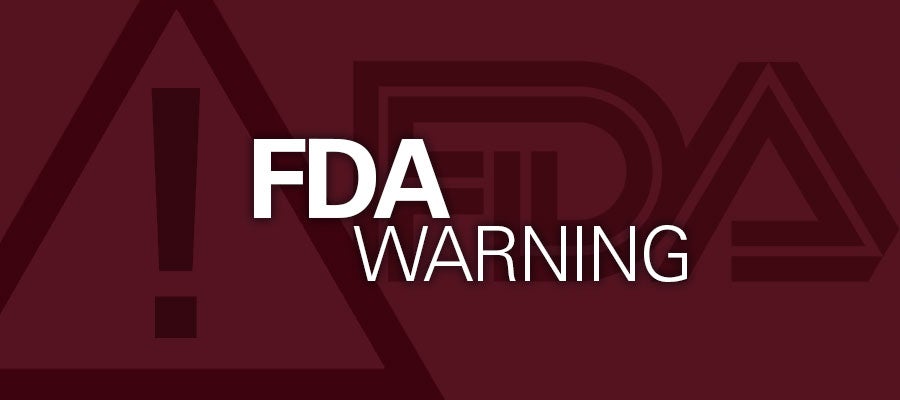 red background with white text that reads "FDA Warning"