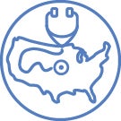 Map with stethoscope
