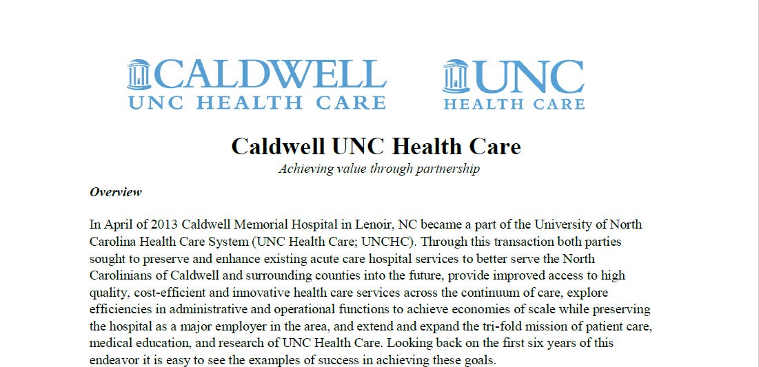 Caldwell UNC Health Care Feature Image