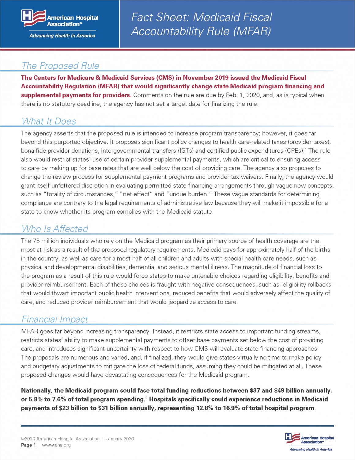 Fact Sheet: Medicaid Fiscal Accountability Rule Cover Image