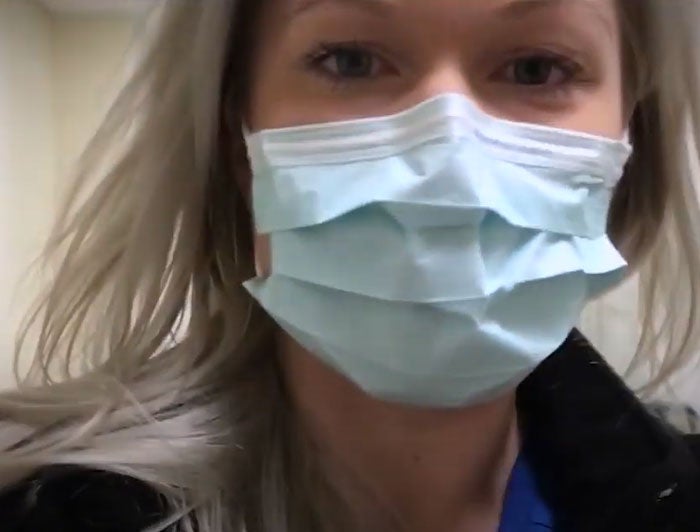 Sophia with mask on at Hartford Hospital