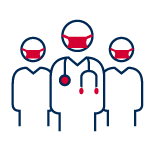 medical team with masks icon