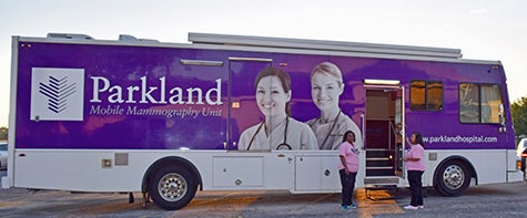 Parkland Health & Hospital System Mobile Mammogram bus