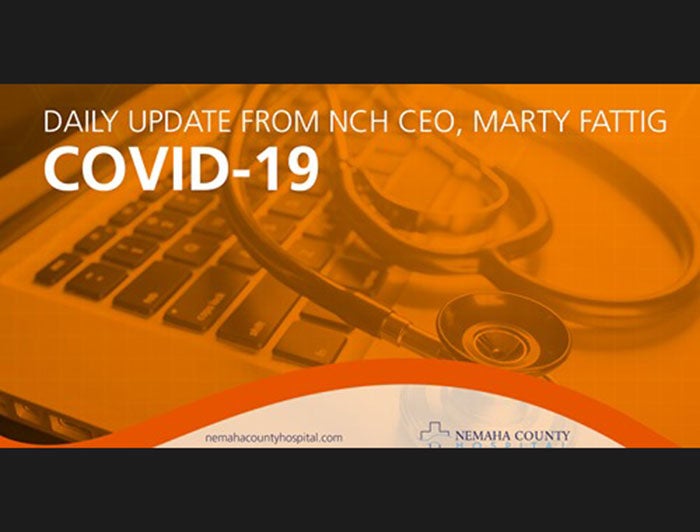 Daily update from NCH CEO, Marty Fattig : COVID-19 (Stethoscope on laptop)