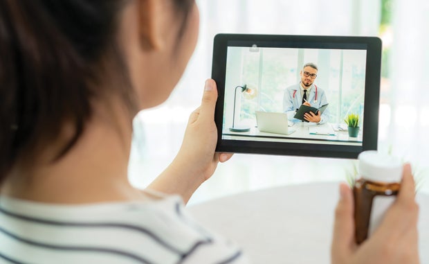 Conferencing with medical on a tablet