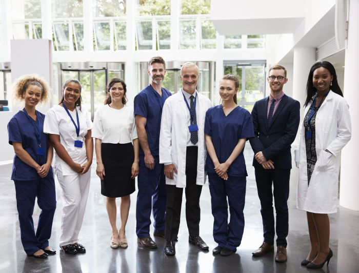 hospital staff standing together