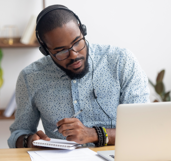 Person sitting at a desk working