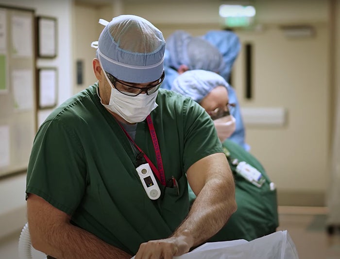 Dr. Enrique Lopez is pictured in ppe at Phoebe north