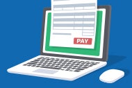 Geisinger’s AI-Enabled Payment Plan Lets Patients Set Their Terms. A laptop computer with a hospital invoice to be paid on the screen.