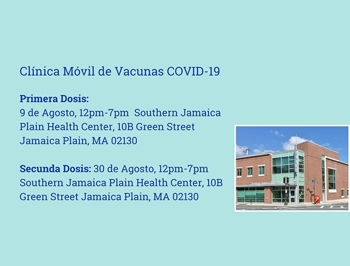 Brigham spanish language announcement of a mobile vaccination clinic