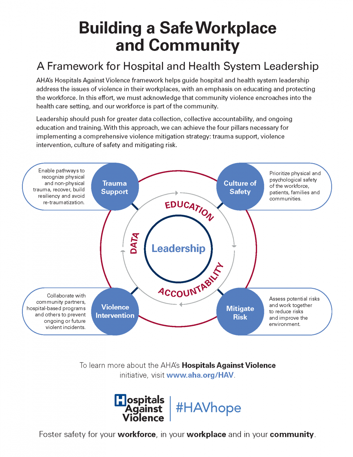 Building a Safe Workplace and Community: A Framework for Hospital and Health System Leadership