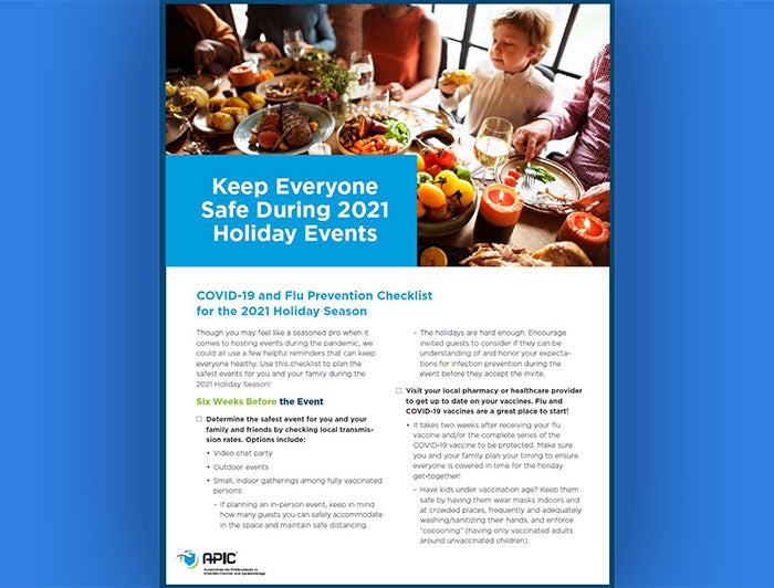 APIC poster on being COVID-aware during the holidays