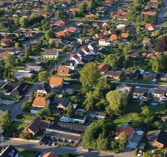 aerial view of buildings