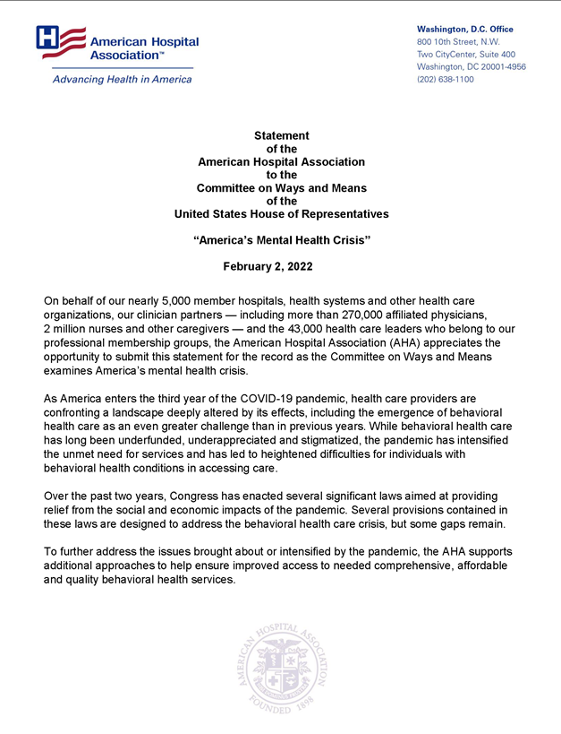Image of the House Statement