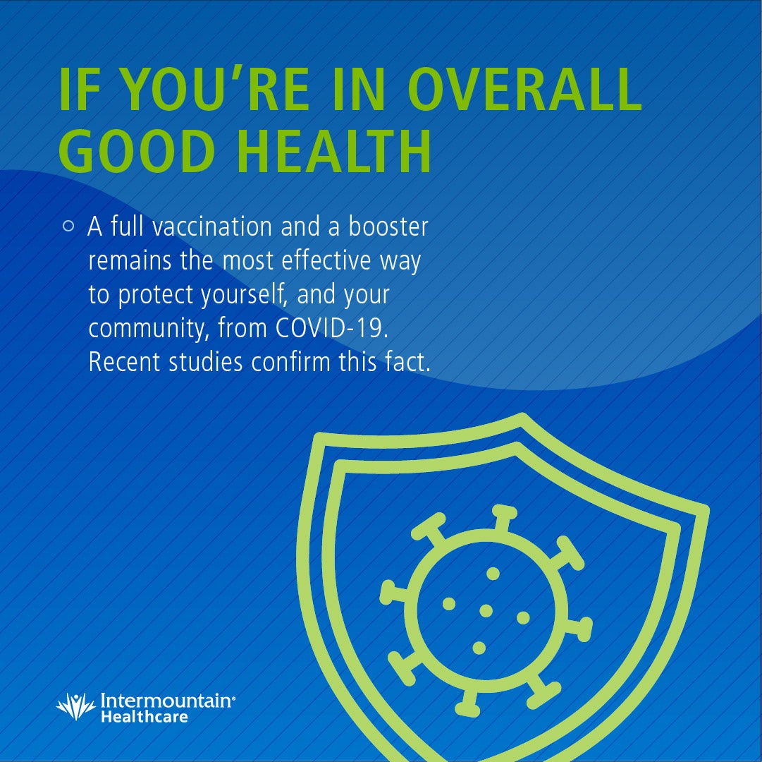 Poster: If you're in overall good health - a full vaccination and a booster remains the most effective way to protect yourself, and your community, from COVID-19. Recent studies confirm this fact.