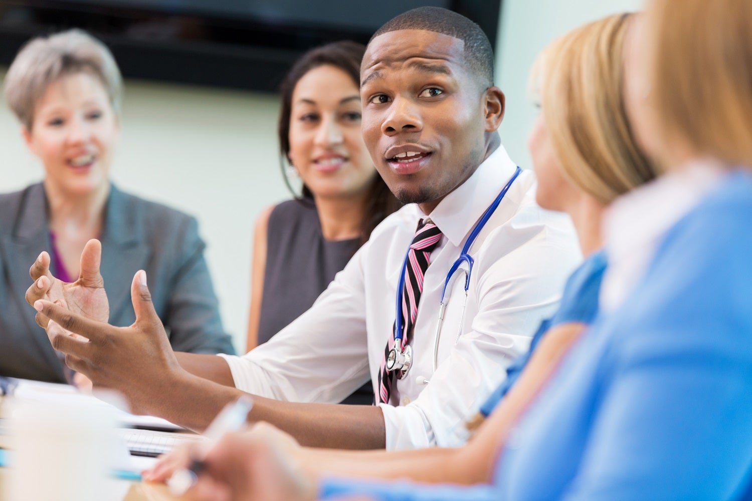 People in a meeting