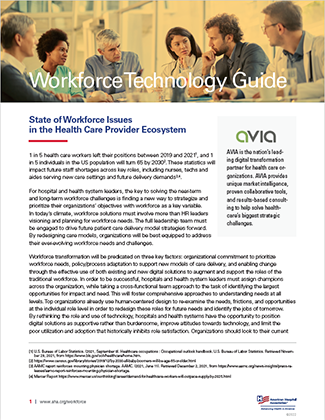 State of Workforce Issues in the Health Care Provider Ecosystem report cover.