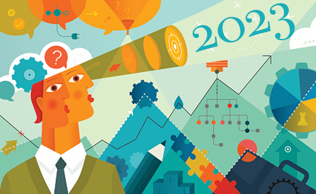 Health Startups, Investors Offer 4 Bold Predictions for 2023. A business person looks into the future of health care startups.