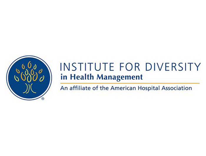 Institute For Diversity in Health Management logo trainsition to Institute For Diversity and Heatlh Equity logo