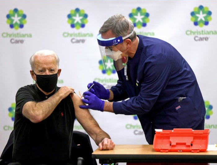 President Joe Biden receives his COVID-19 vaccine