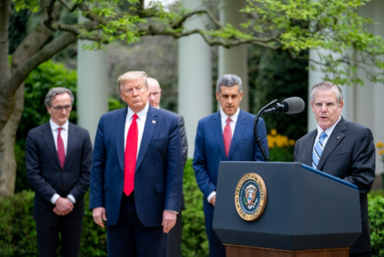 Rick Pollack Speaking in the White House Rose Garden about the Dynamic Ventilator Reserve program.