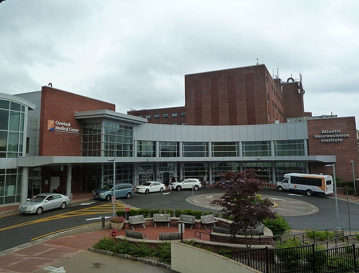 Wide shot of the UPMC Mercy campus with the UPMC tower in the background on the left