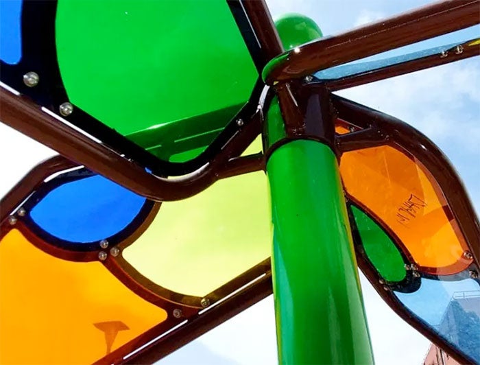 A photovoice project participant photo from an unusual perspective - the underside of playground equipment