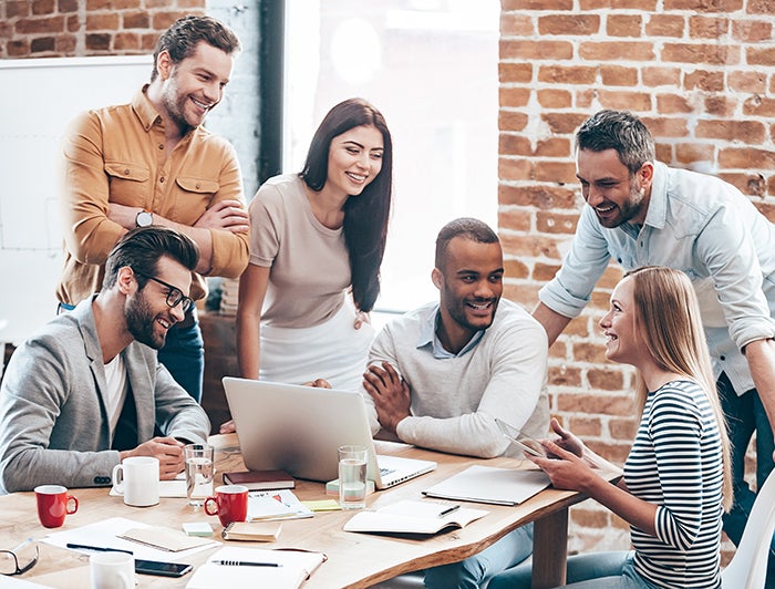 Group of people in office Collaborating together