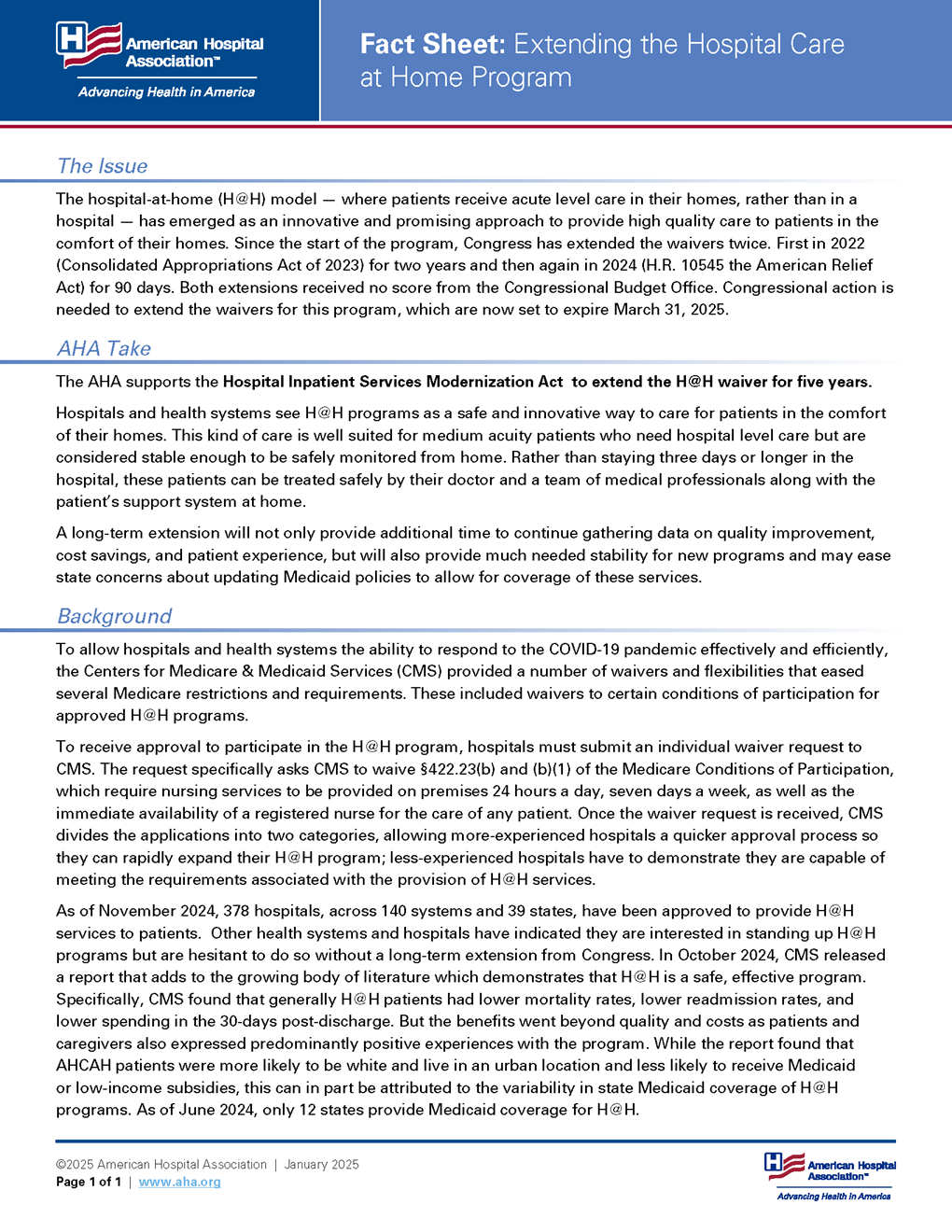 Image Fact Sheet: Extending the Hospital-at-Home Program 900 px April 2025