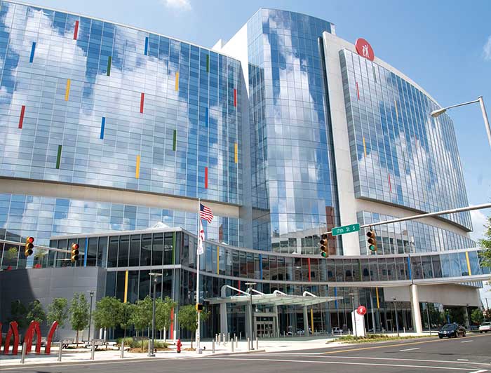 Exterior view of the building for Children's of Alabama
