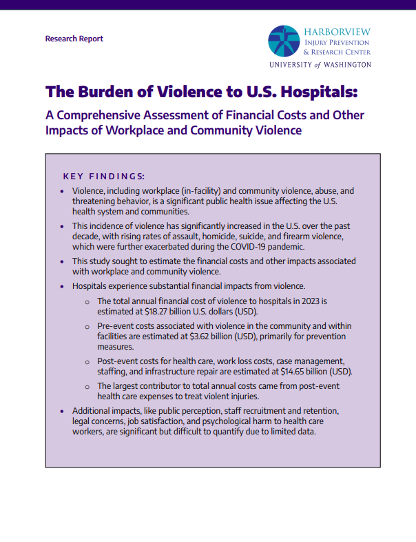 The Burden of Violence to U.S. Hospitals PDF Page 1