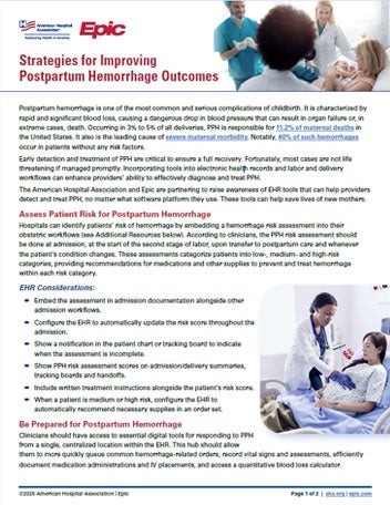 Cover image of the Report: Strategies for Improving Postpartum Hemorrhage Outcomes