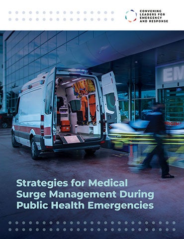 Cover image of the Strategies for Medical Surge Management During Public Health Emergencies Report