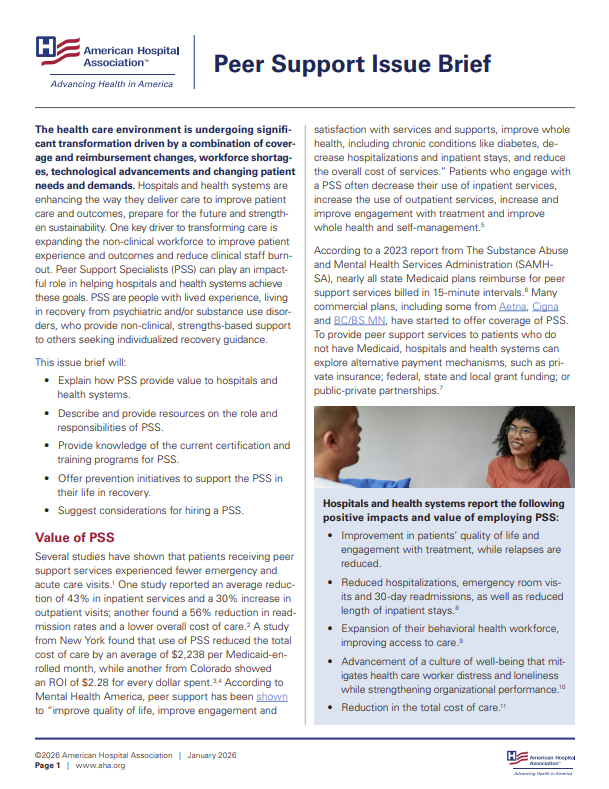 Peer Support Issue Brief cover