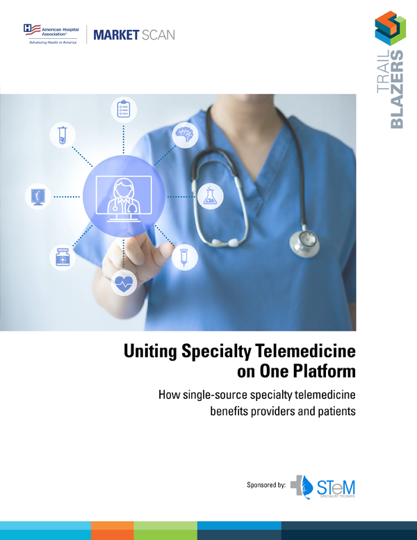 TrailBlazers cover of Uniting Specialty Telemedicine: How single-source specialty telemedicine benefits providers and patients