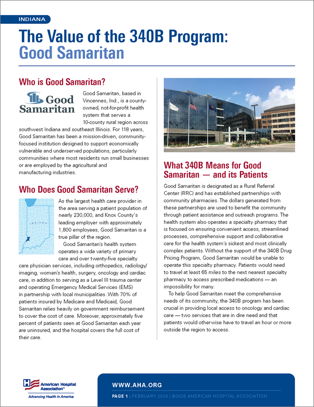 The Value of the 340B Program: Good Samaritan | Indiana Case Study Case Study Case Study