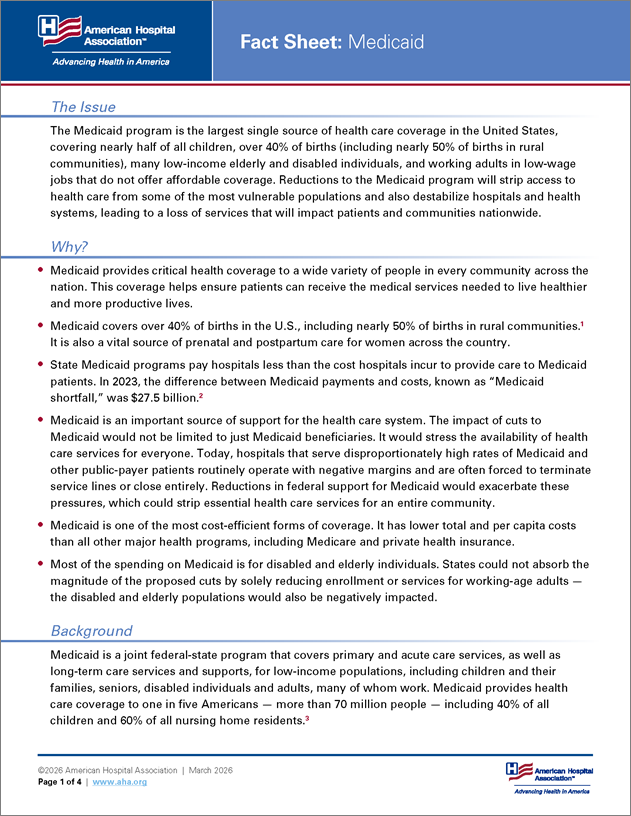 Fact Sheet: Medicaid Cover width=