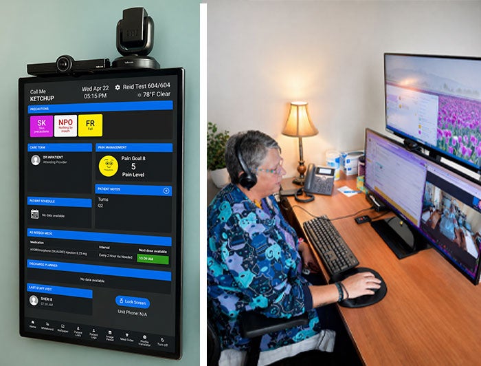 Smart display and virtual nursing station in use at Reid Health