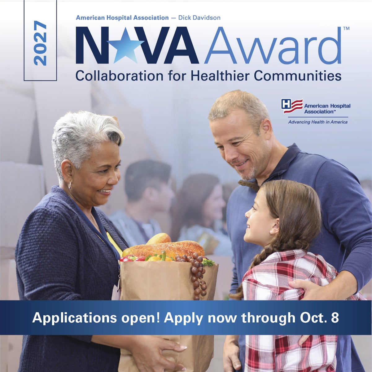 2027 Dick Davidson NOVA Award - Collaboration for healthier communities. Apply now through October 8, 2027 | 1200x1200px