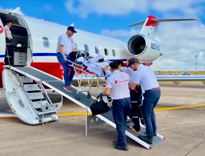 Intermountain flight team transporting patient