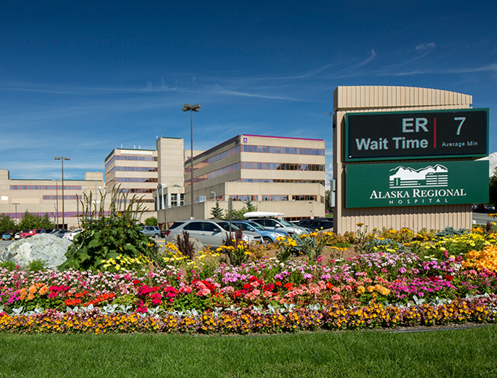Exterior shot of Alaska Regional Hospital