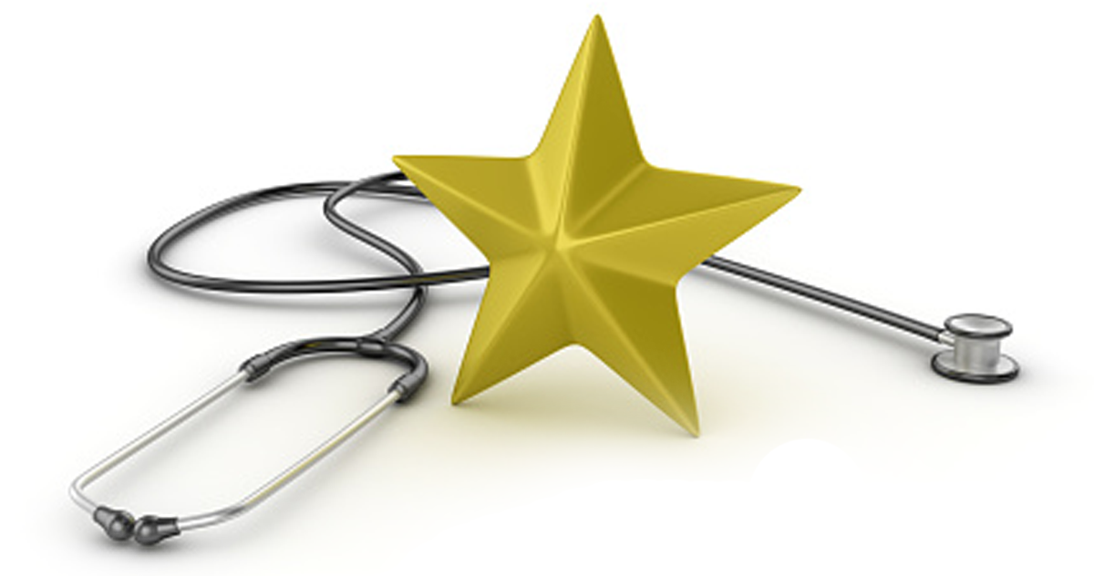 4 Proven Tactics for Improving Quality from Award-Winning Health Systems. A stethoscope and a star representing the AHA Quest for Quality Prize.